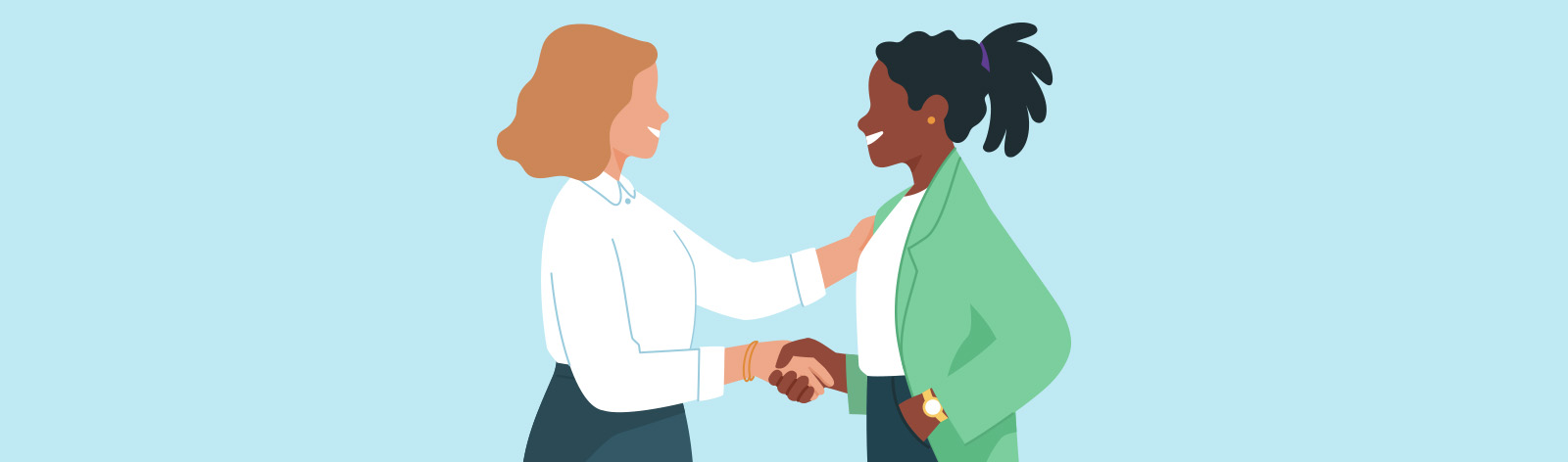 illustrated image of two people shaking hands