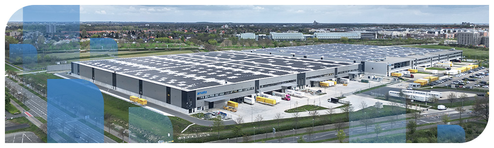 Exterior of Verdion ExpoPark, a state of the art sustainable distribution space in Hanover, Germany.