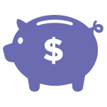 Piggy bank icon with dollar sign