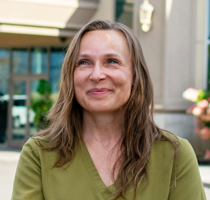 woman smiling